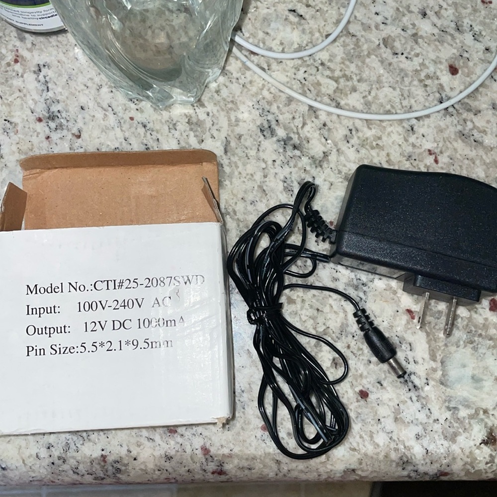 AC/DC Adapter -Black 6’ cord